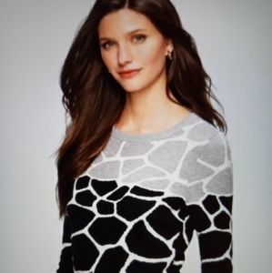 Talbots Animal Giraffe Print L/S Sweater Size 2x